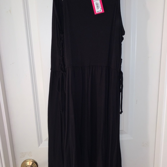 Black minidress with lace front and ties on side - Picture 7 of 7